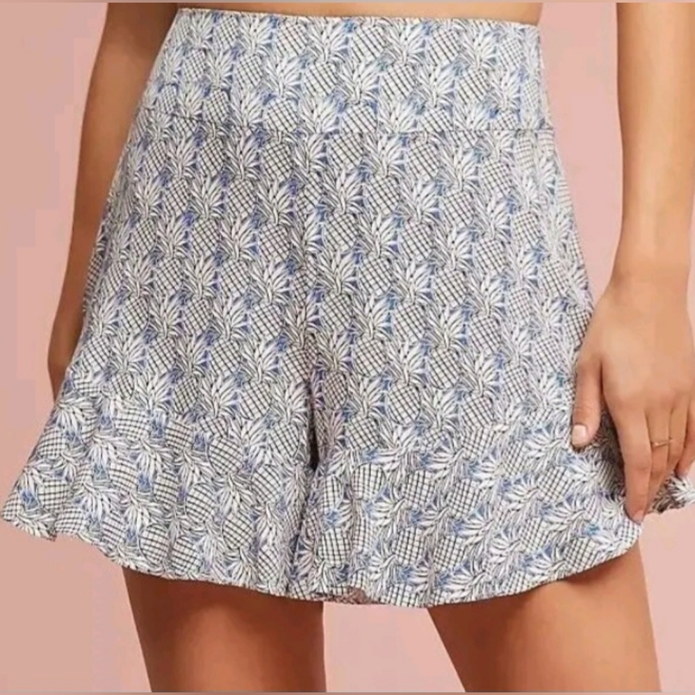 Anthropology Maeve Imelda Pineapple Print Flowy Shorts Size